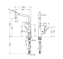 MONOMANDO COCINA EXTRAIBLE METRIS HANSGROHE